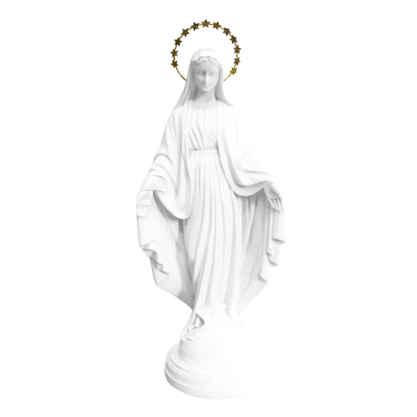 N.Sra das Graças - Pó de Mármore - 33cm - com resplendor banhado a ouro