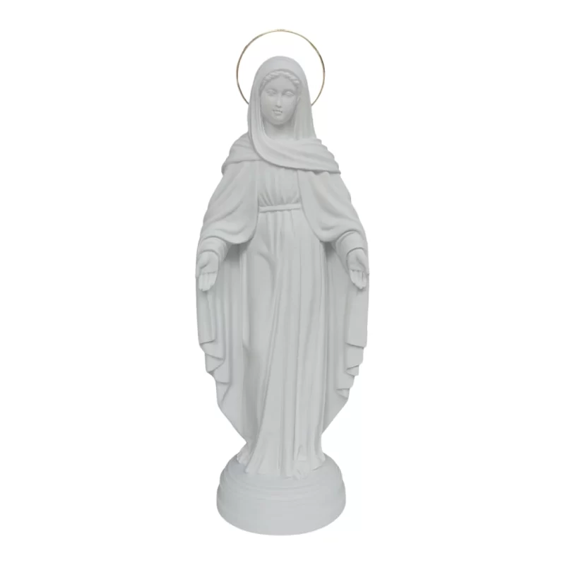 N.Sra das Lágrimas - Pó de Mármore - 30cm - com resplendor banhado a ouro