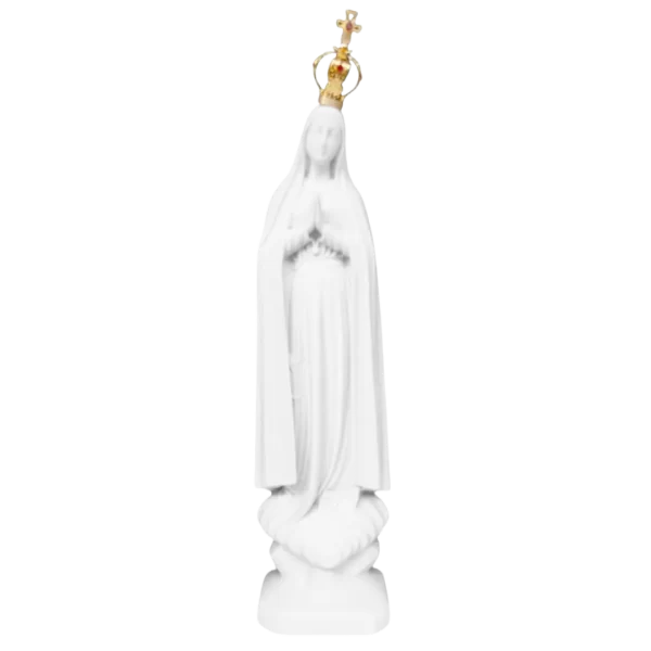 N.Sra de Fátima - Pó de Mármore - 24cm - com coroa banhado a ouro