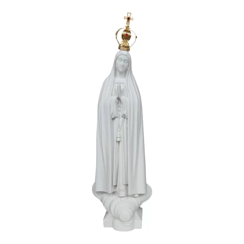 N.Sra de Fátima - Pó de Mármore - 30cm - com coroa banhado a ouro
