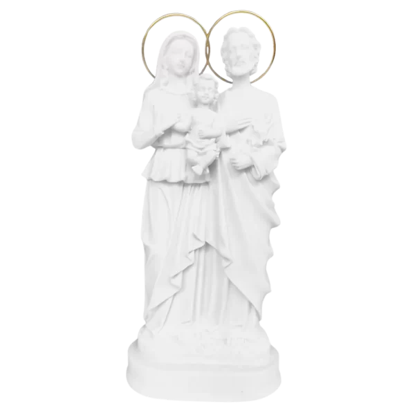 Sagrada Família - Pó de Mármore - 21cm - com resplendor banhado a ouro