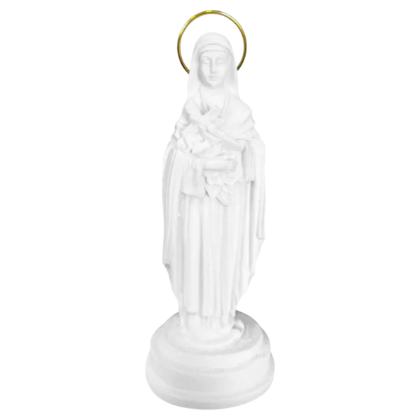 Santa Terezinha - Pó de Mármore - 12cm - com resplendor banhado a ouro
