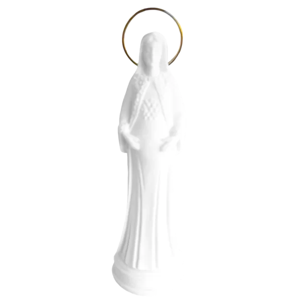 N.Sra Grávida - Pó de Mármore - 9.5cm - com resplendor banhado a ouro