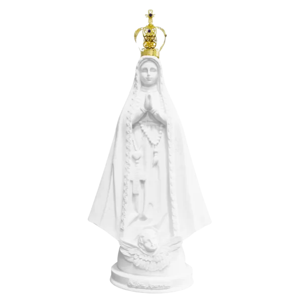 N.Sra Aparecida  - Pó de Mármore - 31cm - com coroa banhado a ouro