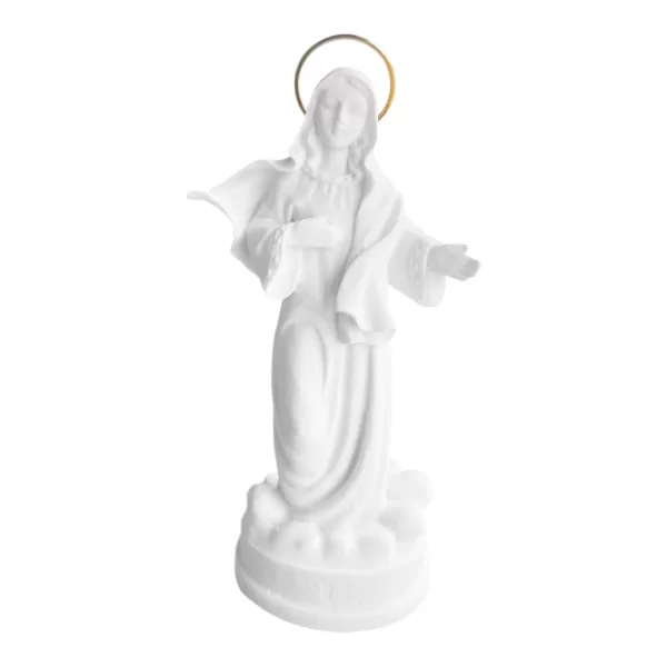 Rainha da Paz - Pó de Mármore - 12cm - com resplendor banhado a ouro
