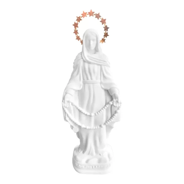 N.Sra das Lágrimas - Pó de Mármore - 15cm - com resplendor banhado a ouro