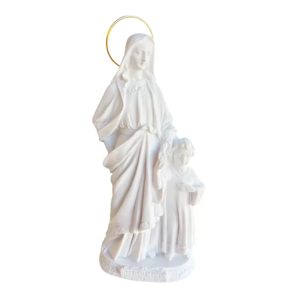 Maria Passa na Frente - Pó de Mármore - 20cm - com resplendor banhado a ouro