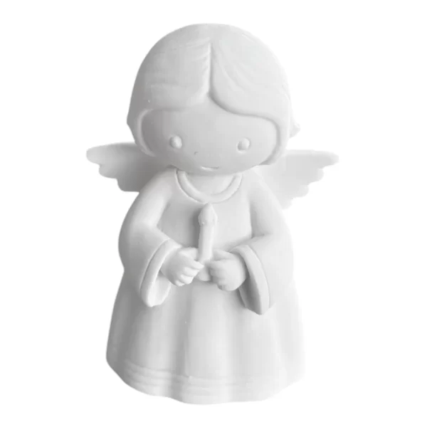Anjinho Vela - Pó de Mármore - 7cm