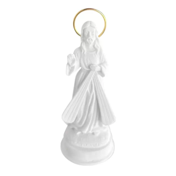 Jesus Misericordioso - Pó de Mármore - 10cm - com resplendor banhado a ouro