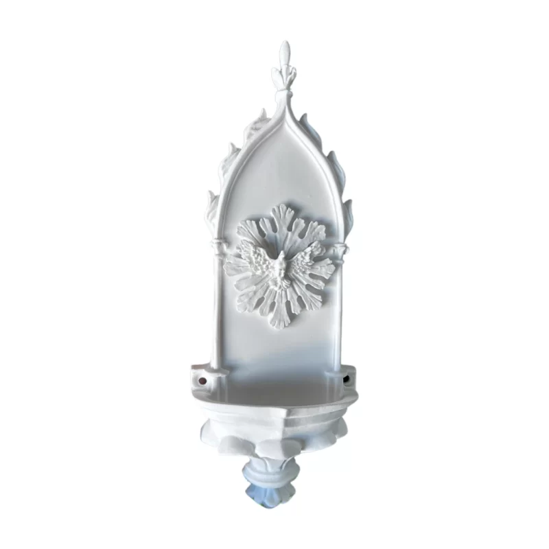 Pia Agua Benta Colonial com Espirito Santo - Pó de Mármore - 26Ax9Lcm