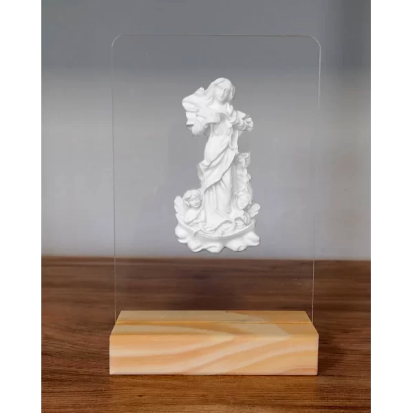 Acrilico com Desatadora dos nós - Pó de Mármore - 16x10cm