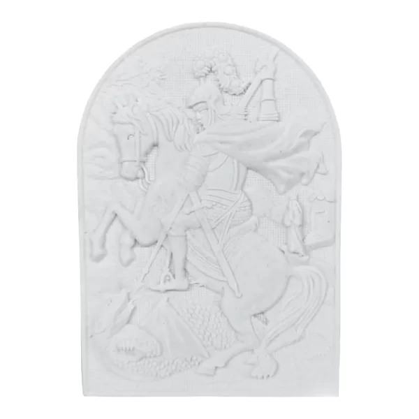 Placa de São Jorge - Pó de Mármore - 11,8x8,3cm