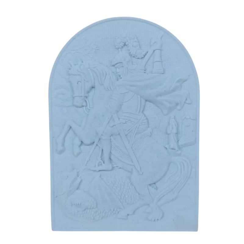 Placa de São Jorge - Pó de Mármore - 11,8x8,3cm