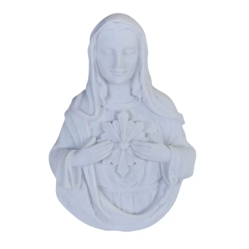Aplique Imaculado Coração de Maria  - Resina - 6x4cm