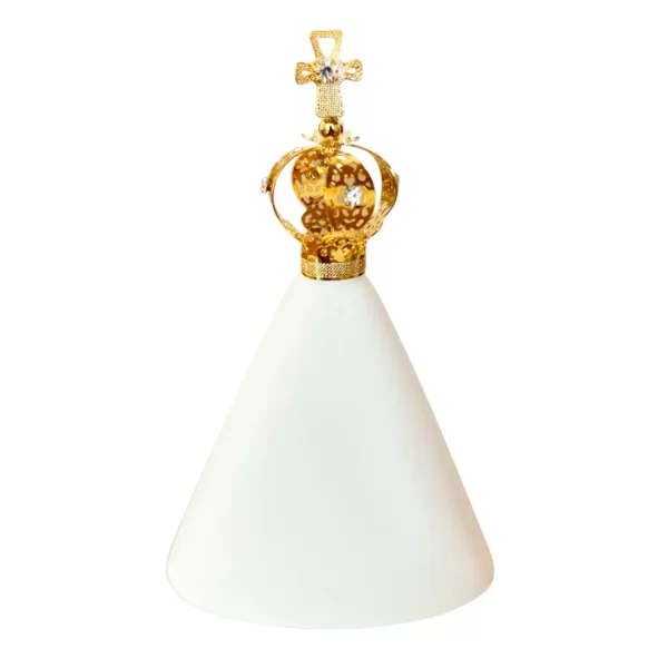 Aparecida Imagem  7x7  - Pó de Mármore - 7x7cm - com coroa banhado a ouro