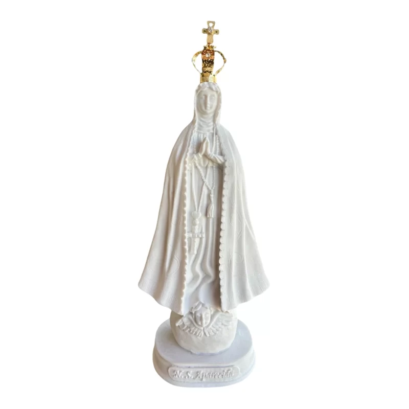 N.Sra Aparecida - Pó de Mármore - 21cm - com coroa banhado a ouro