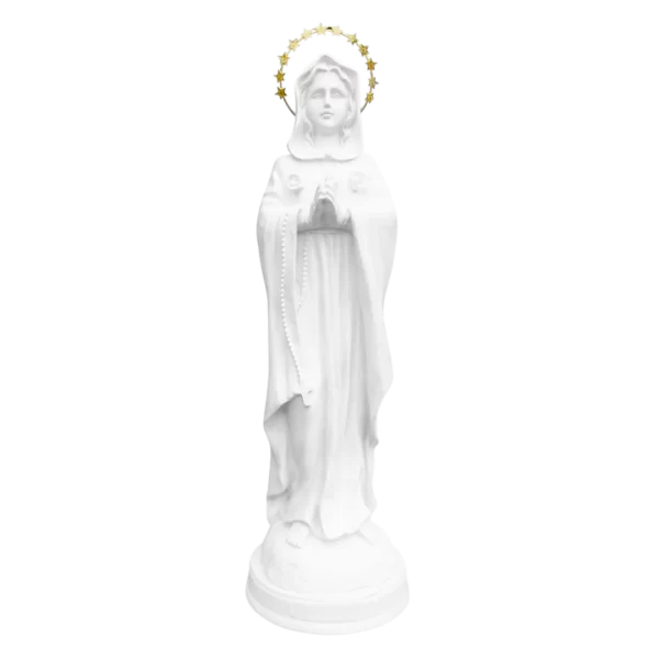 N.Sra da Rosa Mistica - Pó de Mármore - 35cm - com resplendor banhado a ouro