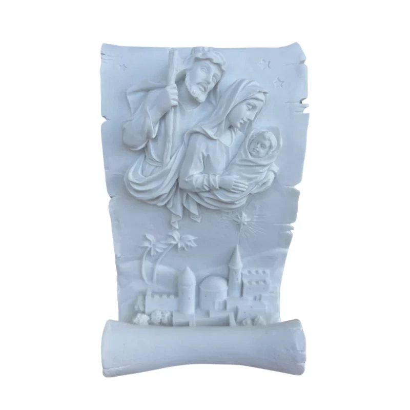Pergaminho Sagrada Familia - Pó de Mármore - 15cm
