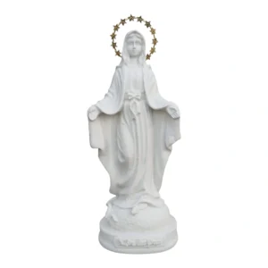 N.Sra das Graças - Pó de Mármore - 16cm - com resplendor estrelado banhado a ouro