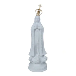 N.Sra de Fátima - Pó de Mármore - 18cm - com coroa banhado a ouro