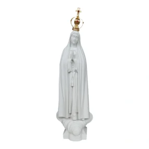 N.Sra de Fátima - Pó de Mármore - 30cm - com coroa banhado a ouro
