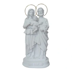 Sagrada Família - Pó de Mármore - 15cm - com resplendor banhado a ouro