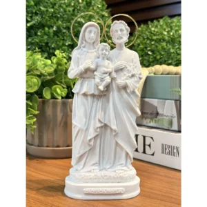 Sagrada Família - Pó de Mármore - 21cm - com resplendor banhado a ouro