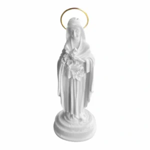 Santa Terezinha - Pó de Mármore - 12cm - com resplendor banhado a ouro