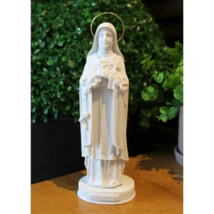 Santa Terezinha - Pó de Mármore - 20cm - com resplendor banhado a ouro