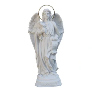 São Gabriel - Pó de Mármore - 20cm - com resplendor banhado a ouro