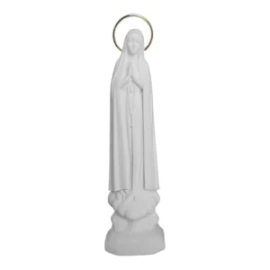 N.Sra de Fátima - Pó de Mármore - 11cm - com resplendor banhado a ouro