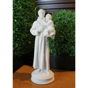 Santo Antônio - Pó de Mármore - 30cm - com resplendor banhado a ouro
