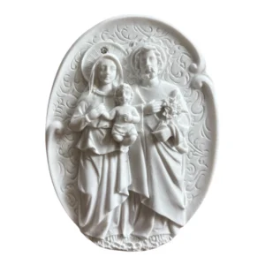 Medalha Sagrada Familia - Pó de Mármore - 11x08cm