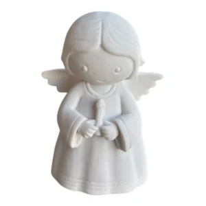 Anjinho Vela - Pó de Mármore - 7cm