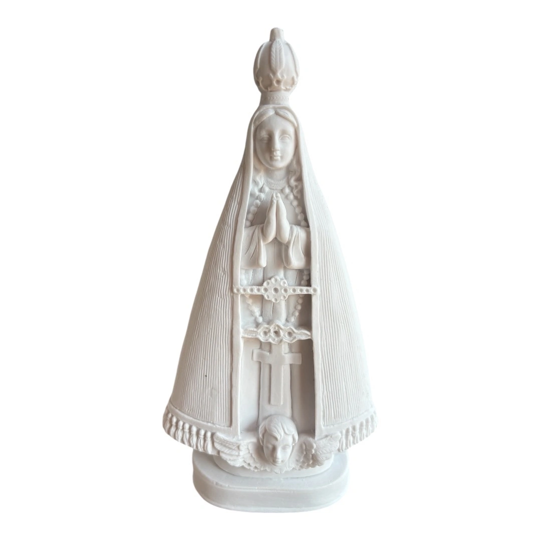 N. Sra Aparecida Manto Liso - Pó de Mármore - 20cm