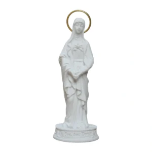 N. Sra das Dores - Pó de Mármore - 9cm - com resplendor banhado a ouro
