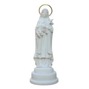 Santa Terezinha - Pó de Mármore - 9cm - com resplendor banhado a ouro