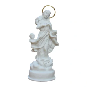 N.Sra Desatadora dos nós - Pó de Mármore - 9cm - com resplendor banhado a ouro