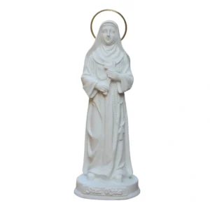 Santa Rita - Pó de Mármore - 15cm - com resplendor banhado a ouro