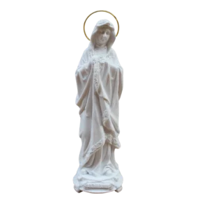 N.Sra das Dores - Pó de Mármore - 20cm - com resplendor banhado a ouro