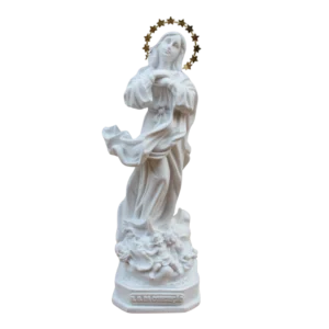 N.Sra da Conceição - Pó de Mármore - 23cm - com resplendor estrelado banhado a ouro