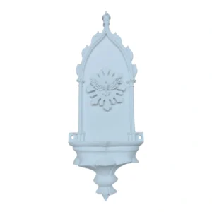 Pia Água Benta Colonial com Divino I - Pó de Mármore - 32,5x12cm