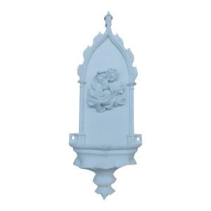 Pia Água Benta Colonial com Sagrada Familia - Pó de Mármore - 32,5x12cm