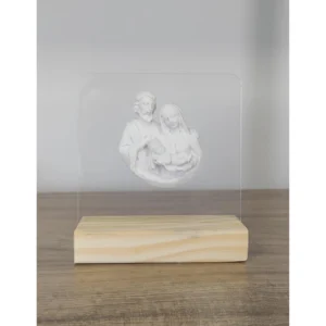 Acrilico com Sagrada Familia  - Pó de Mármore - 11x10cm