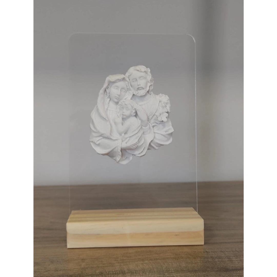 Acrilico com Sagrada Familia - Pó de Mármore - 16x10cm