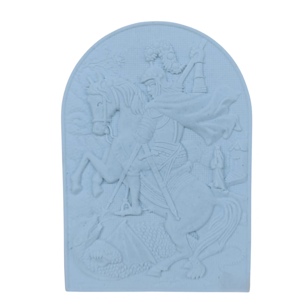 Placa de São Jorge - Pó de Mármore - 11,8x8,3cm