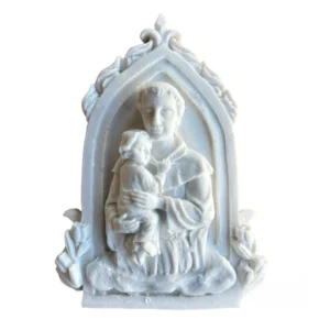 Placa Santo Antônio - Pó de Mármore - 10x7,5cm