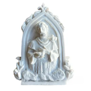 Placa São Francisco - Pó de Mármore - 10x7,5cm