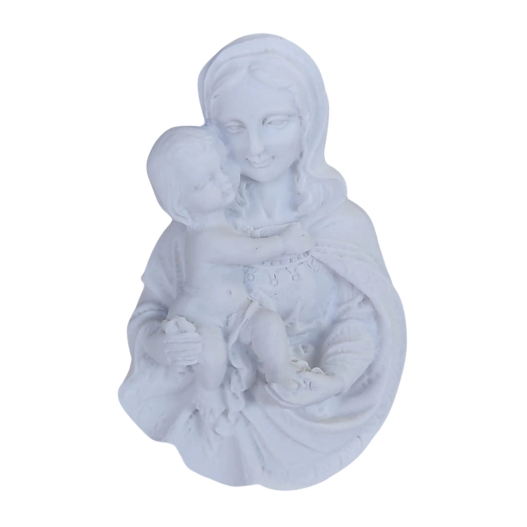 Aplique Maria com Menino Jesus - Resina - 6x4cm