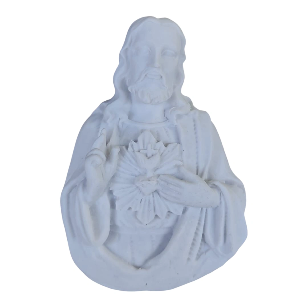 Aplique Sagrado Coração de Jesus - Resina - 6x4cm